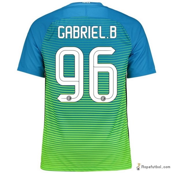 Camiseta Inter de Milán Replica Tercera Ropa Gabriel.B 2016/17 Azul Verde